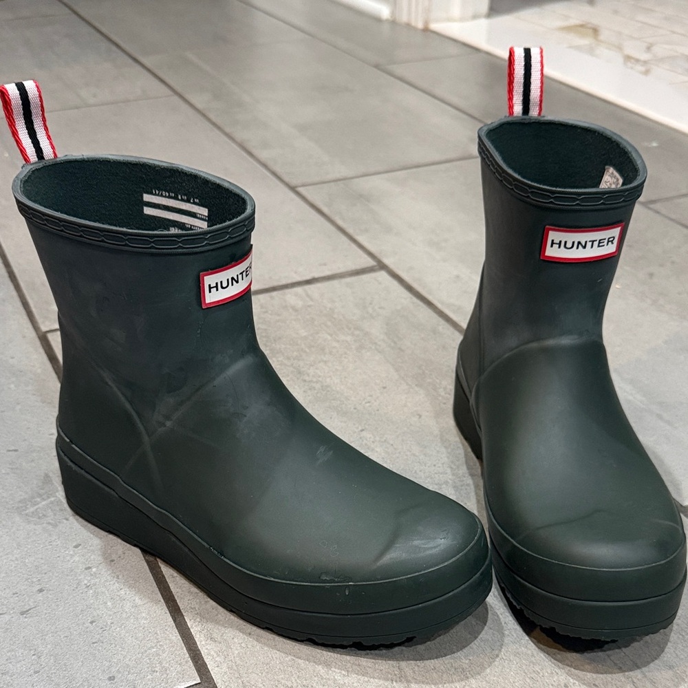 Hunter Dark Green “play short” Rain Boots